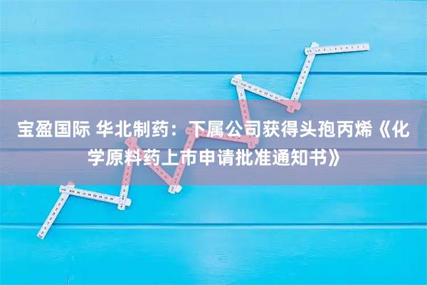 宝盈国际 华北制药：下属公司获得头孢丙烯《化学原料药上市申请批准通知书》