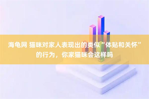 海龟网 猫咪对家人表现出的类似“体贴和关怀”的行为,你家猫咪会这样吗